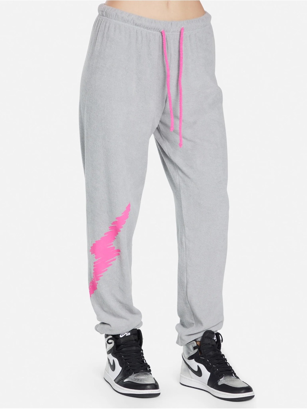 Lauren Moshi Scribble Grey Lightening Sweatpants Small